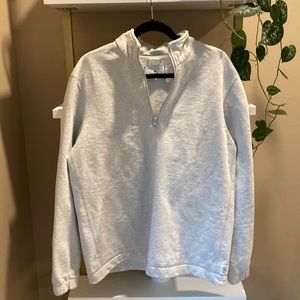 Reigning Champ half zip heathered gray sweat shirt size large